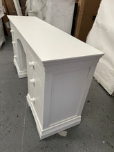 Load image into Gallery viewer, Chantilly Warm White Double Pedestal Dressing Table. furniture delivered
