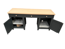 Load image into Gallery viewer, Chester Charcoal Double Pedestal Desk furniture delivered
