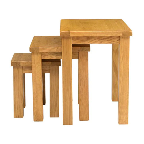 OAKLAND RUSTIC OAK
New Nest of 3 Tables Quality Furniture Clearance Ltd