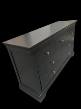 Load image into Gallery viewer, Chantilly Dusky Black 3 Over 4 Chest of Drawers Quality Furniture Clearance Ltd
