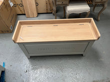 Load image into Gallery viewer, Chester Dove Grey Large Shoe Storage Trunk and Bench furniture delivered
