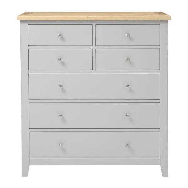 CHESTER DOVE GREY 4 over 3 Large Chest of Drawers Quality Furniture Clearance Ltd