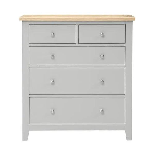 CHESTER DOVE GREY 5 Drawer Chest Quality Furniture Clearance Ltd