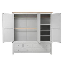 Load image into Gallery viewer, CHESTER DOVE GREY Deluxe Triple Wardrobe Quality Furniture Clearance Ltd
