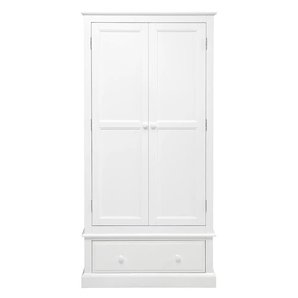 PENSHAM PURE WHITE Narrow Double Wardrobe Quality Furniture Clearance Ltd