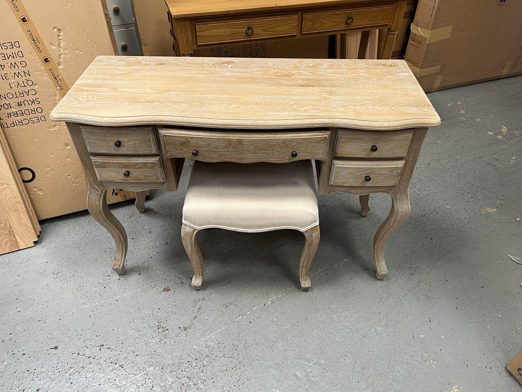 CAMILLE LIMEWASH OAK
Dressing Table + Stool Quality Furniture Clearance Ltd