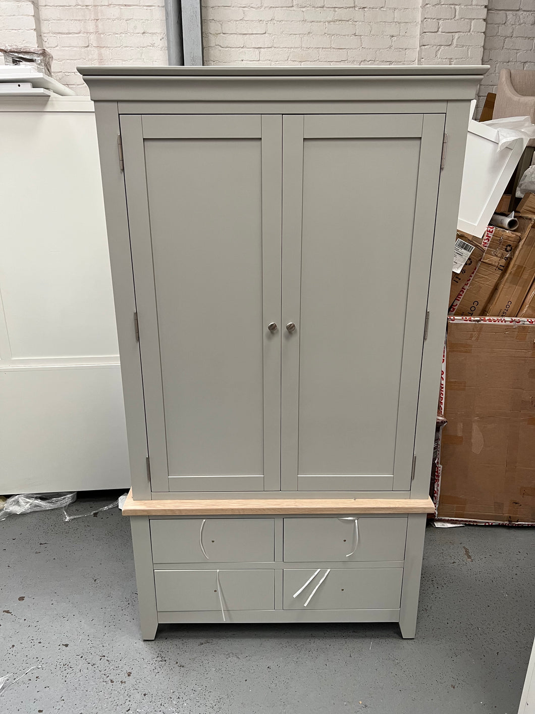 Chester Dove Grey Double Larder furniture delivered