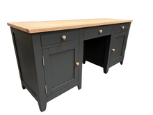 Load image into Gallery viewer, Chester Charcoal Double Pedestal Desk furniture delivered
