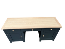 Load image into Gallery viewer, Chester Charcoal Double Pedestal Desk furniture delivered
