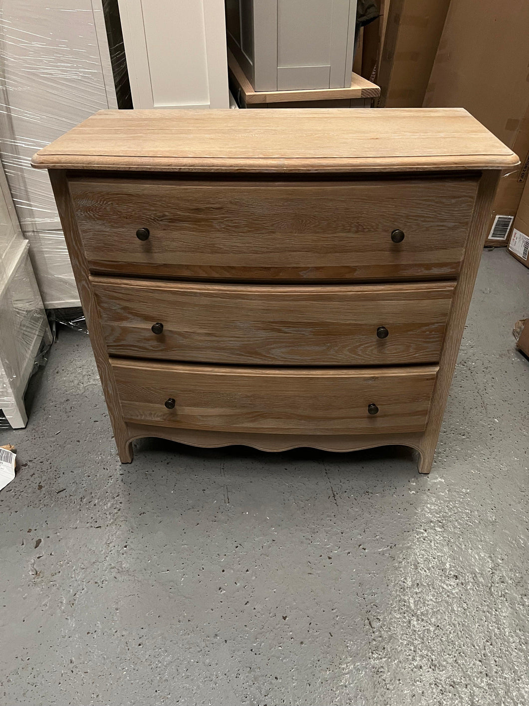 CAMILLE LIMEWASH OAK
3 Drawer Chest Quality Furniture Clearance Ltd