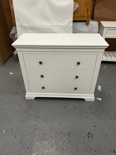 Chantilly Warm White 3 Drawer Petite Chest furniture delivered