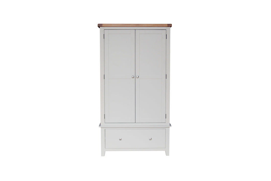 HAMPSHIRE GENTS DOUBLE WARDROBE – GREY/OAK Quality Furniture Clearance Ltd