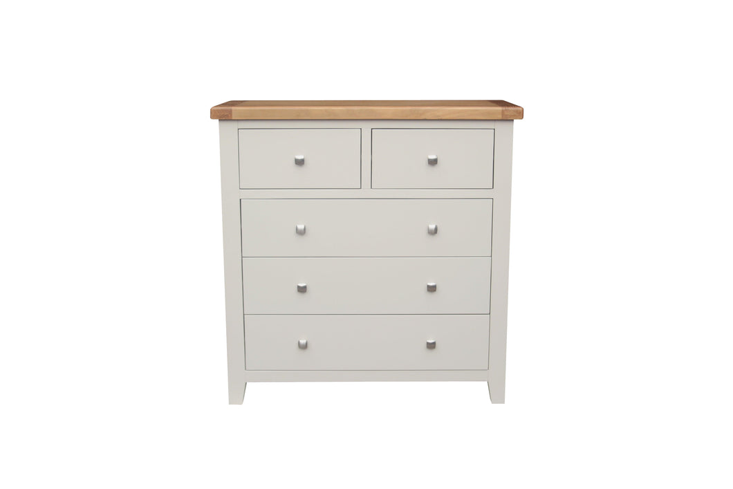 HAMPSHIRE 2 OVER 3 DRAWER CHEST – GREY/OAK Quality Furniture Clearance Ltd