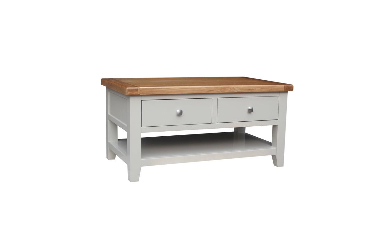 HAMPSHIRE COFFEE TABLE – GREY/OAK – Quality Furniture Clearance Ltd