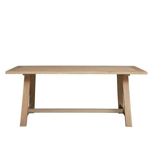 INGLESHAM WHITEWASH OAK
6 Seater Trestle Dining Table Quality Furniture Clearance Ltd