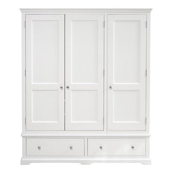 FAIRFORD SOFT WHITE Triple Wardrobe Quality Furniture Clearance Ltd