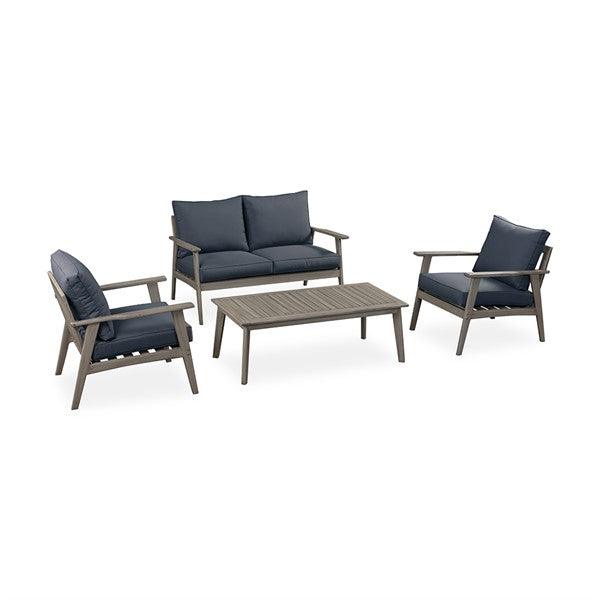 STROUD 4 Piece Garden Lounge Set - Grey Wash Quality Furniture Clearance Ltd