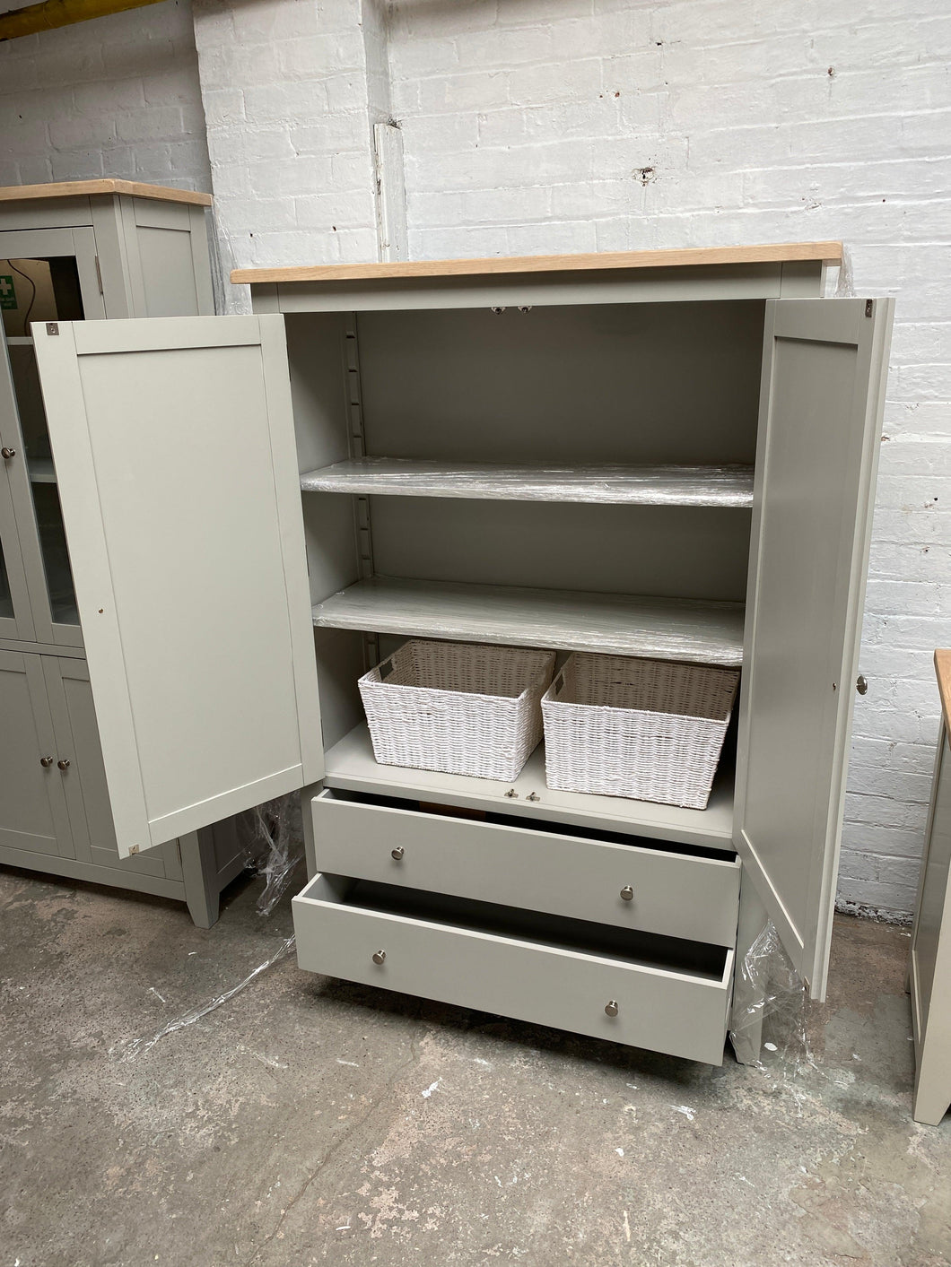 Grey Grand Storage Cupboard/Larder furniture delivered 