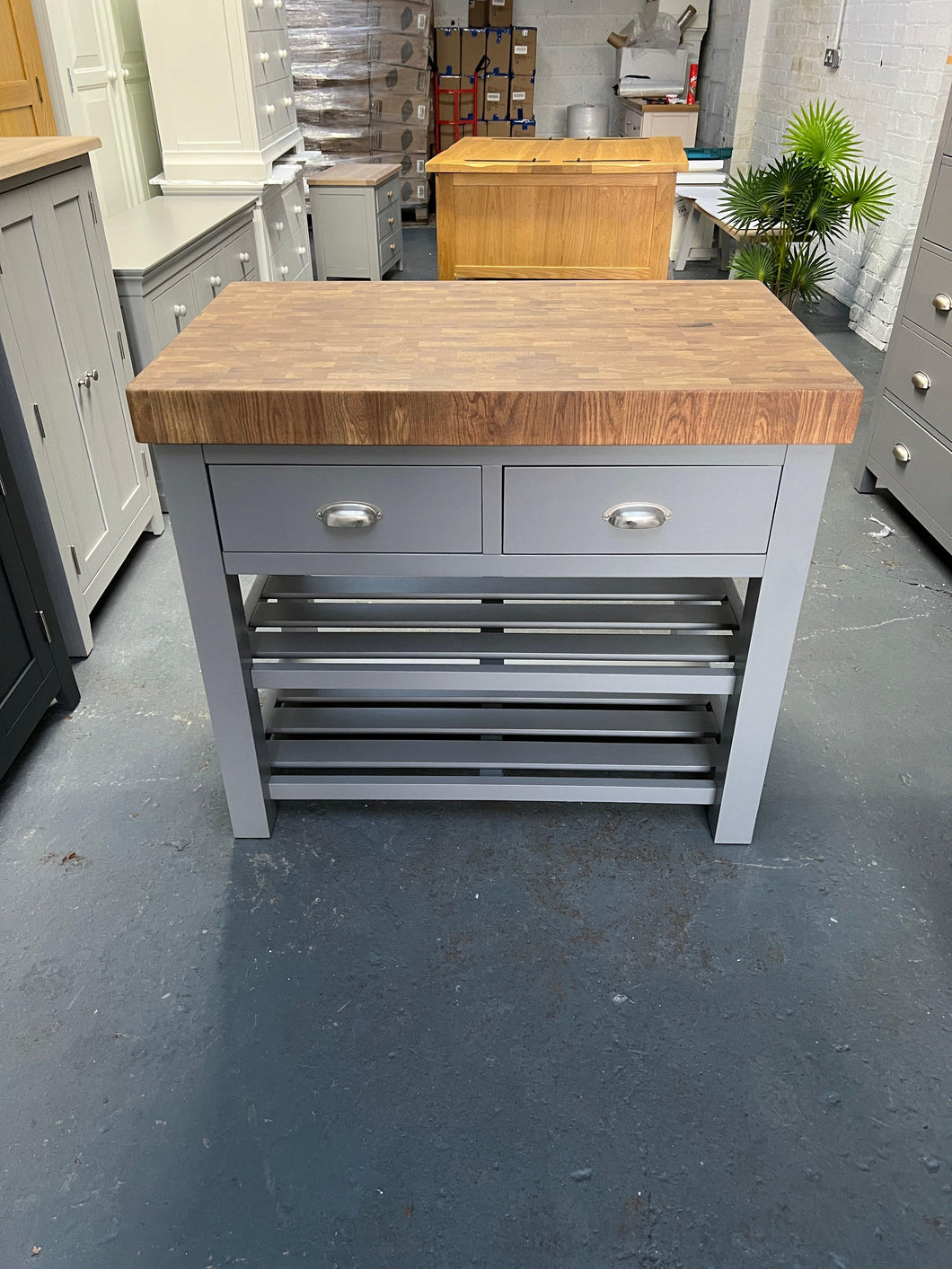 Sussex Storm Grey Kitchen Island Quality Furniture Clearance Ltd