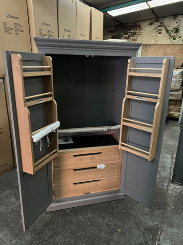 Kingscote Flint Grey Double Larder Quality Furniture Clearance Ltd