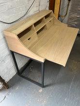 Load image into Gallery viewer, Metal and Raw Oak Extending Desk furniture delivered 
