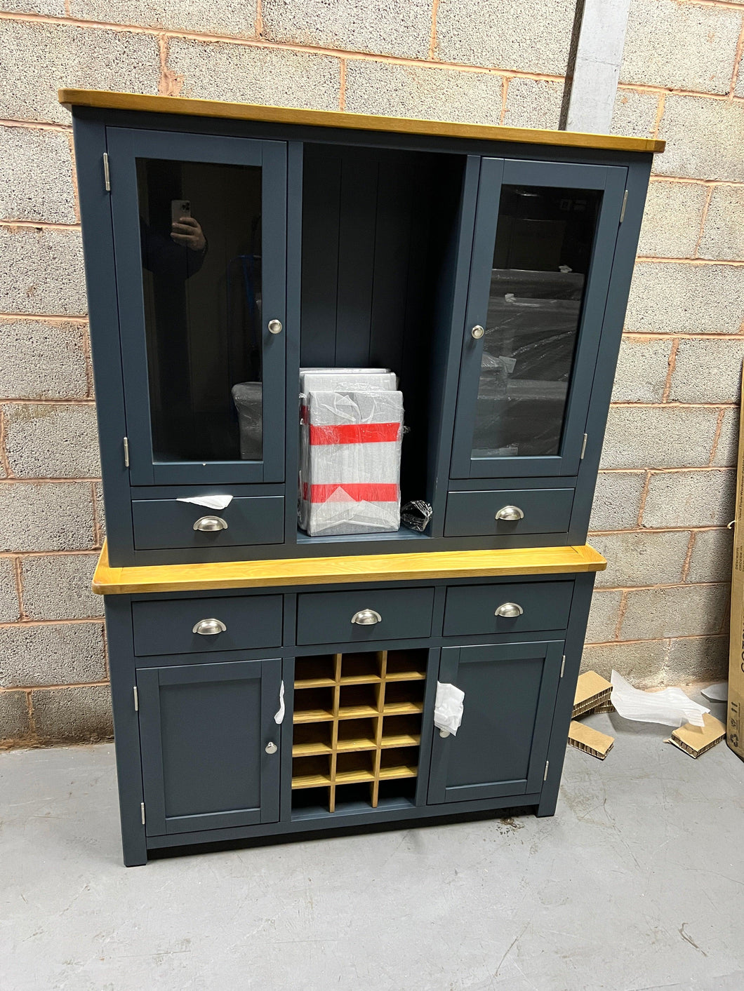 WESTCOTE INKY BLUE Dresser with Wine Rack Quality Furniture Clearance Ltd