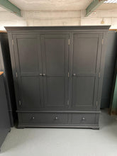 Load image into Gallery viewer, Chantilly Dusky Black Triple Wardrobe Quality Furniture Clearance Ltd
