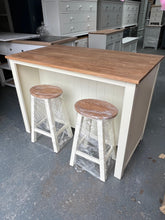 Load image into Gallery viewer, Portobello Cream Breakfast Bar Island with Stools furniture delivered 
