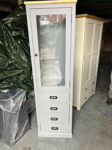 PAINSWICK STORM GREY Narrow Farmhouse Larder Quality Furniture Clearance Ltd