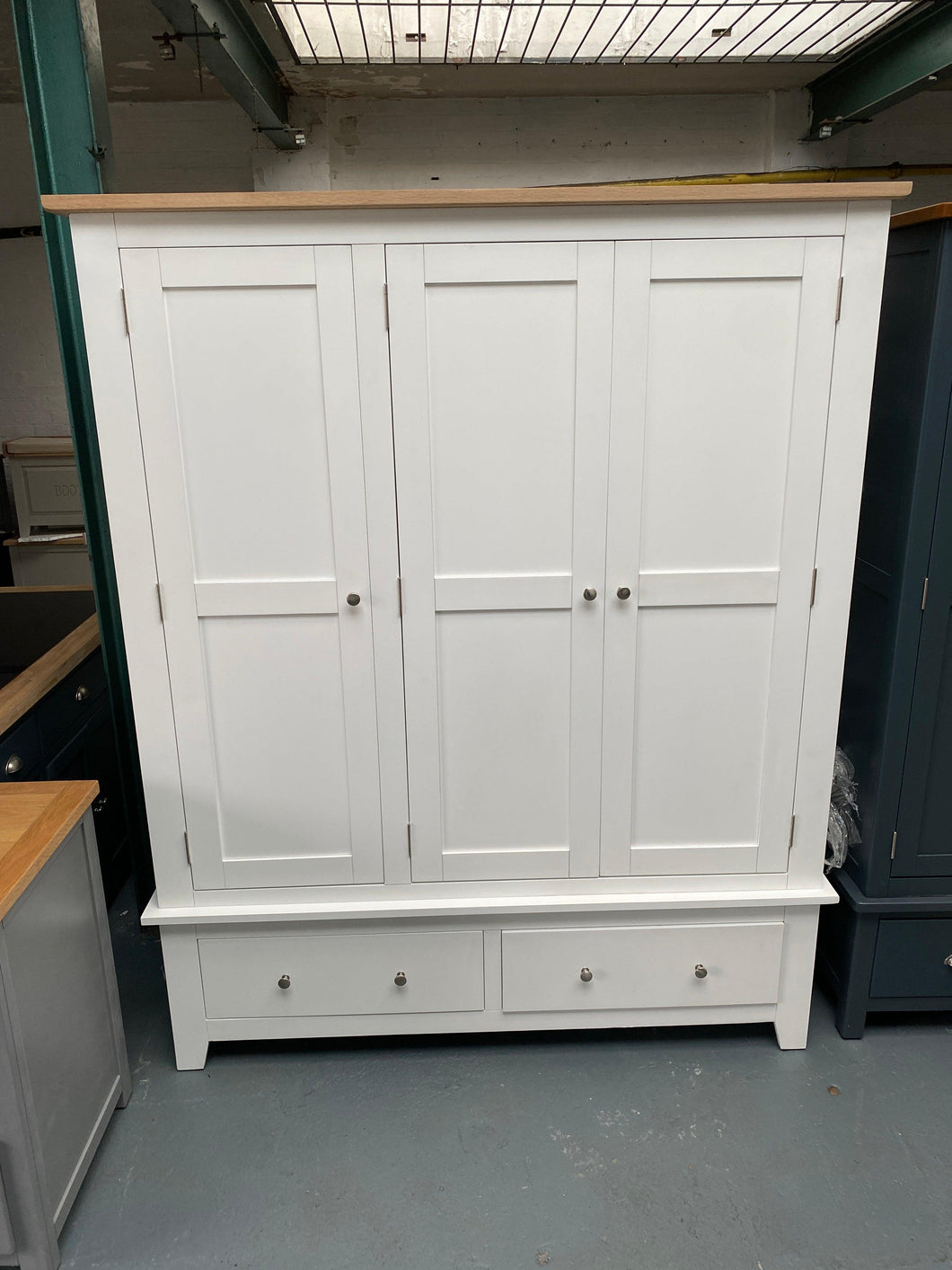 Chester Pure White Triple Wardrobe. furniture delivered 