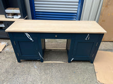 Load image into Gallery viewer, CHESTER MIDNIGHT BLUE Double Pedestal Desk Quality Furniture Clearance Ltd
