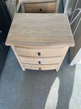 Load image into Gallery viewer, set of 2 Camille Limewash Oak 3 Drawer Bedside Tables furniture delivered 
