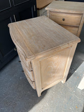 Load image into Gallery viewer, set of 2 Camille Limewash Oak 3 Drawer Bedside Tables furniture delivered 
